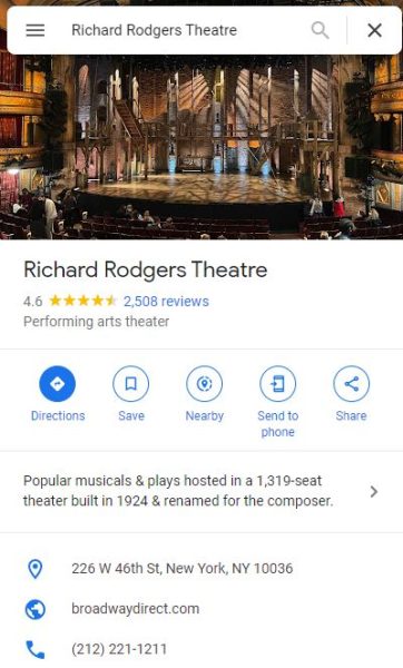 Richard Rogers Theater description on Google Maps. Click the >arrow for hearing loop information.